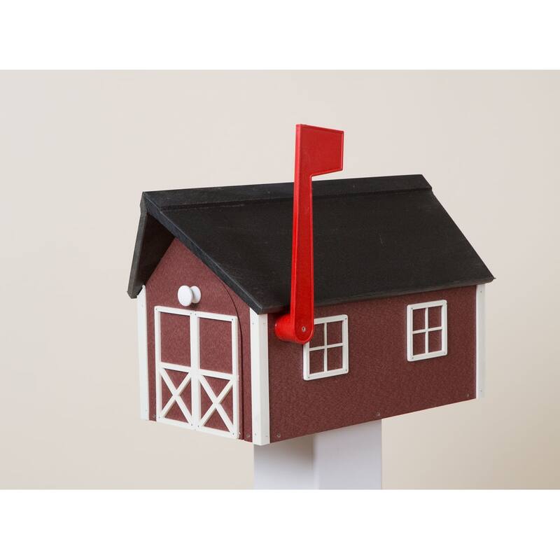 Poly Lumber Mailbox - Red/White