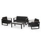 preview thumbnail 2 of 10, Giovanna Outdoor Aluminum 4 Seater Chat Set by Christopher Knight Home Black + Natural + Gray + Dark Gray