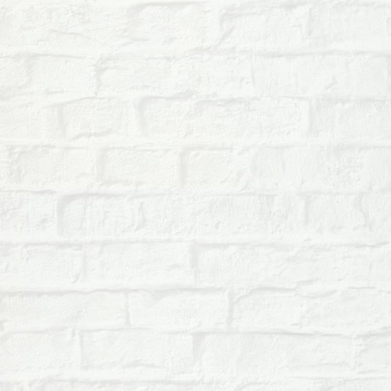 Galerie Wallcoverings The Loft Collection Brick Effect Matte Finish Vinyl on Non-woven Wallpaper Roll - 33-feet long x 21-inches wide - White
