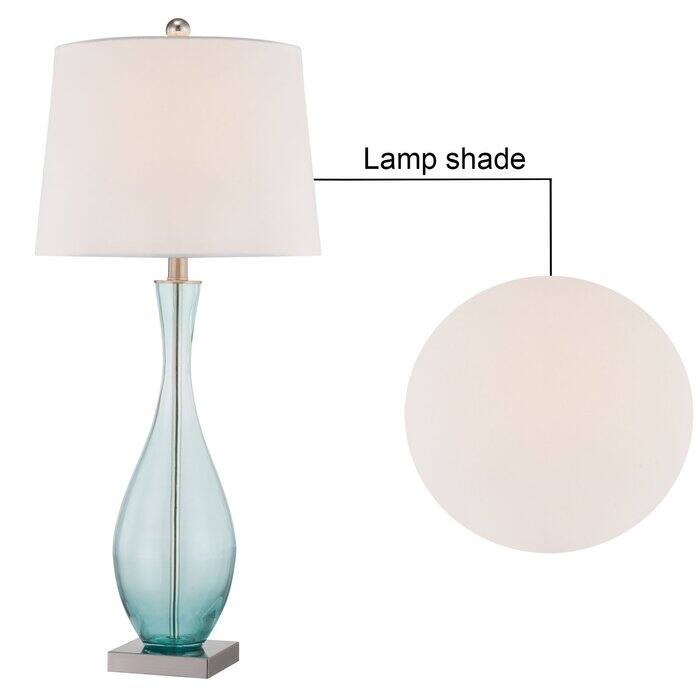 30.5" Glass Table Lamp Set with USB (Set of 2)