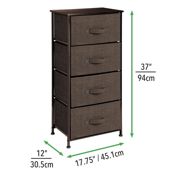 mDesign Vertical Dresser Storage Tower with 4 Drawers Bed Bath