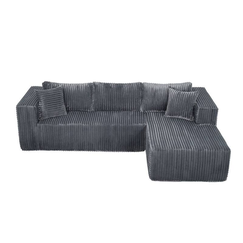 105-in L Casual Gray( Corduroy)-Right Chaise Sectional