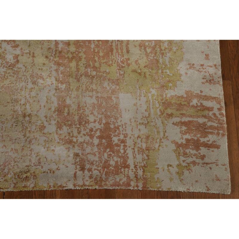 All-Over Abstract Contemporary Area Rug Hand-Knotted Wool Carpet - 5'6" x 8'0"