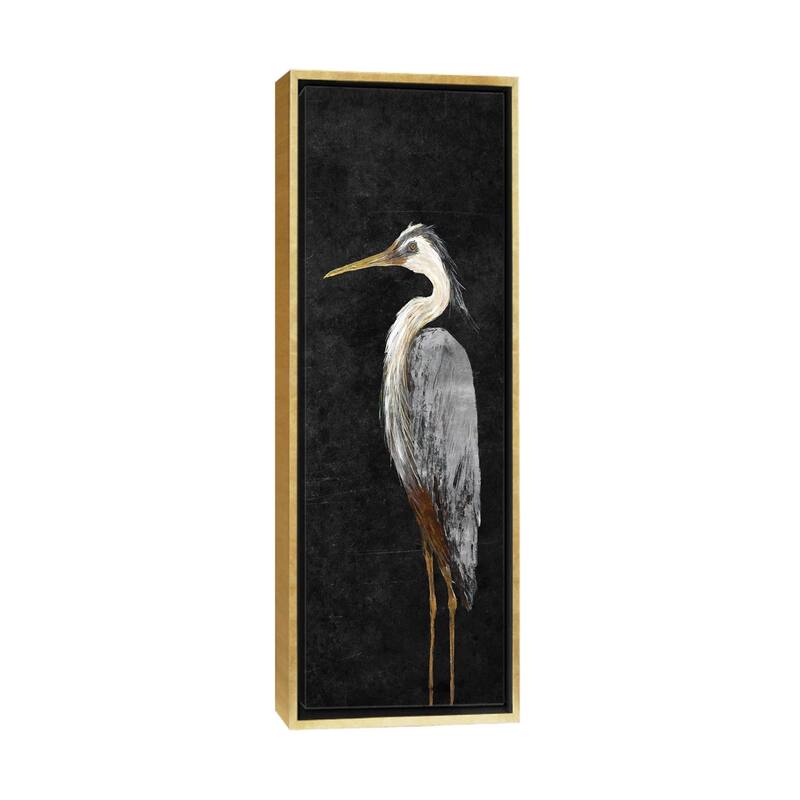 iCanvas "Heron on Black I" by Julie Derice Framed Canvas Print - 48x16 - Gold