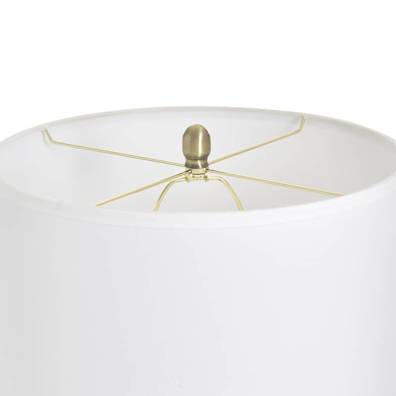 StyleCraft Glass Table Lamp - Subal Gold - White Fabric