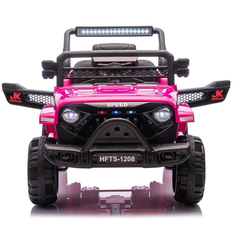 Kids' 12V Ride-On Truck with Early Education, LED Lights, and Music, Perfect Holiday Gift