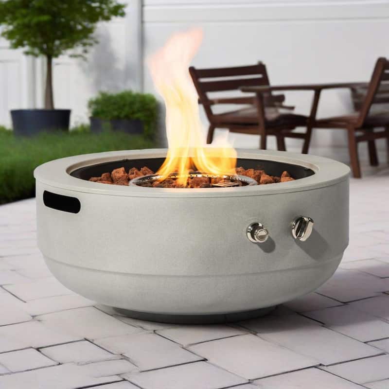 24" Propane Gas Round Steel Fire Pit Bowl with 50000 BTU