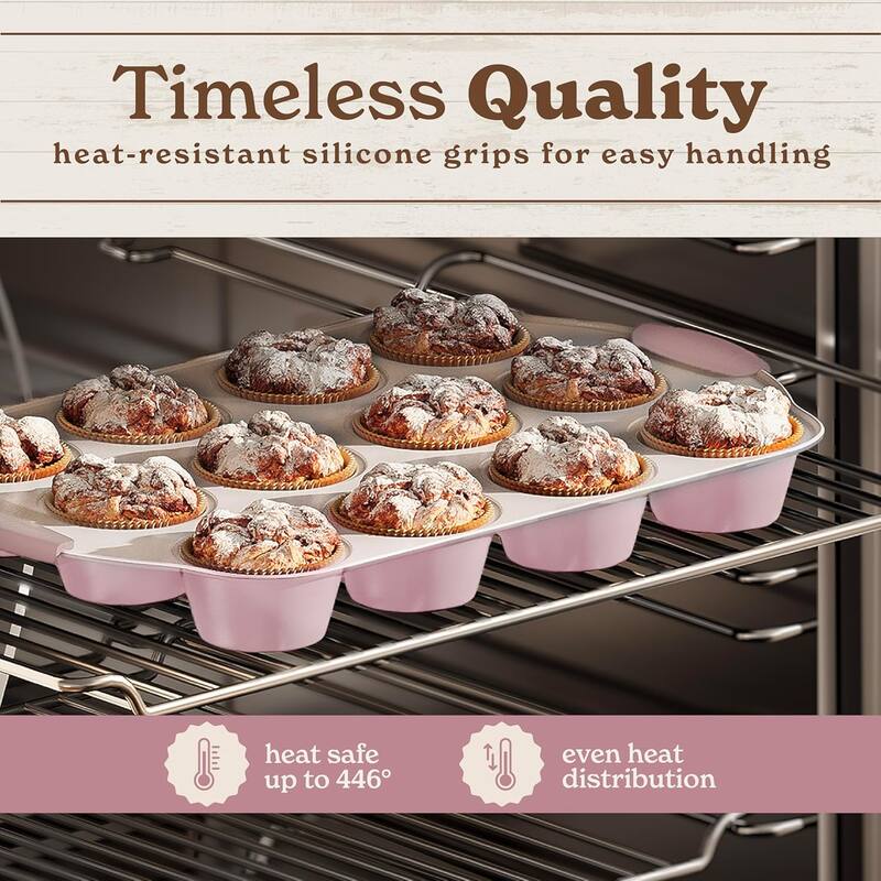 Country Kitchen Nonstick Stackable Bakeware Set - Durable, Easy Release Baking Set- 22 Pc. Includes Silicone Muffin Cups