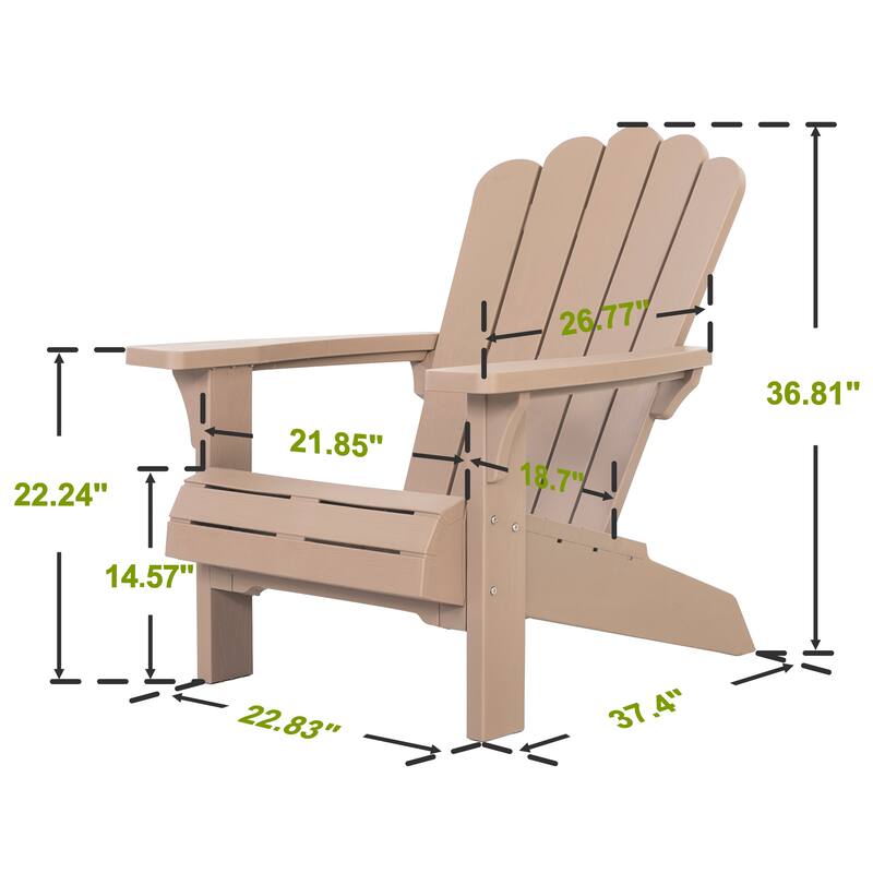 Adirondack Chair Weather-Resistant Patio Chairs with Widened Armrests