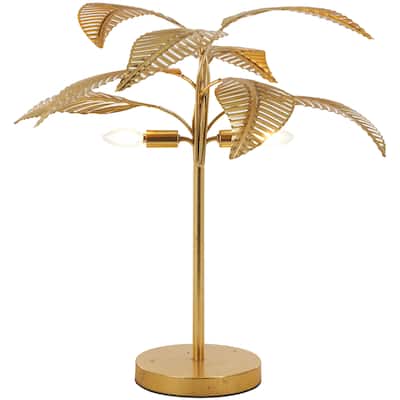 Metal Tree Table Lamp or Floor Lamp with Round Base - Gold - Roche River Decor