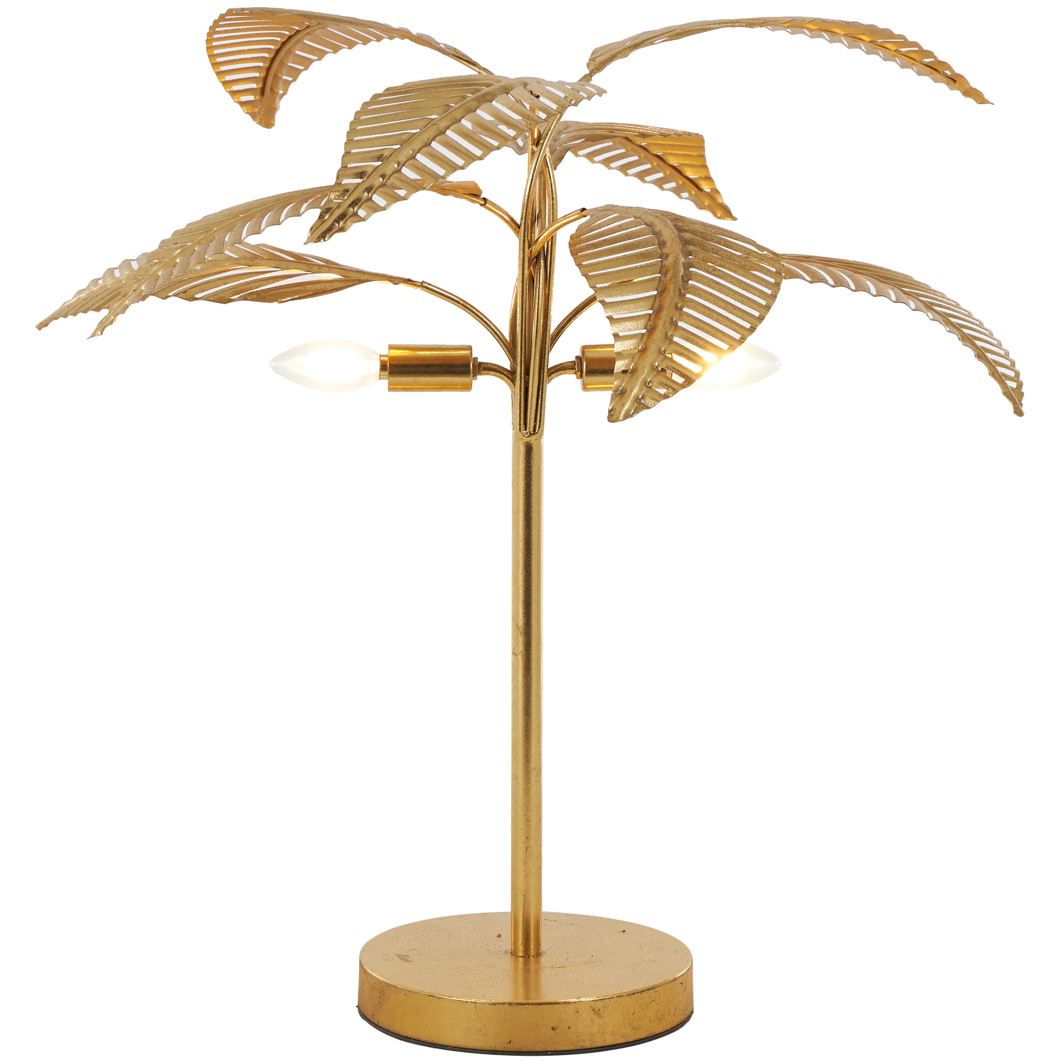 Metal Tree Table Lamp or Floor Lamp with Round Base - Gold - Roche River Decor