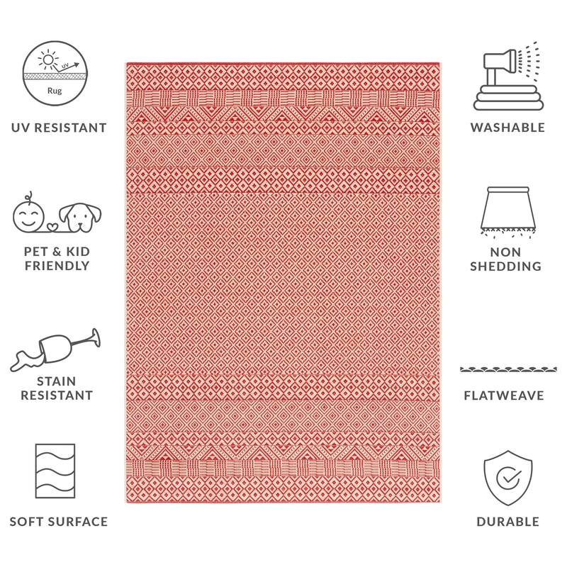 SAFAVIEH Courtyard Shikibu Indoor/ Outdoor Waterproof Patio Backyard Rug