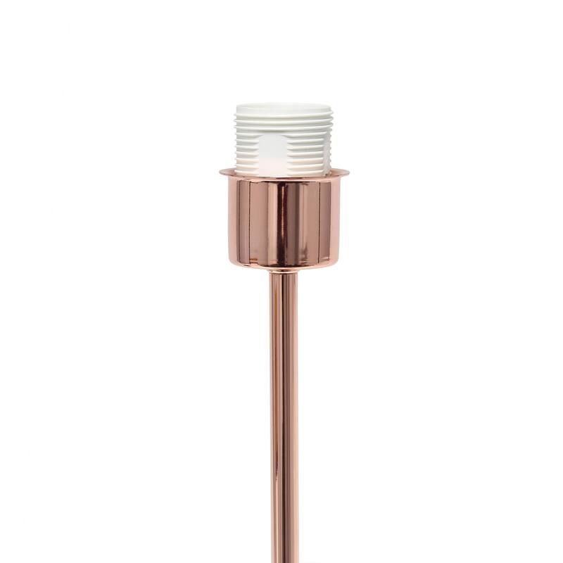 23 in. Rose Gold Finish Table Lamp with White Shade, Durable Stick Lamp for End/Side Tables