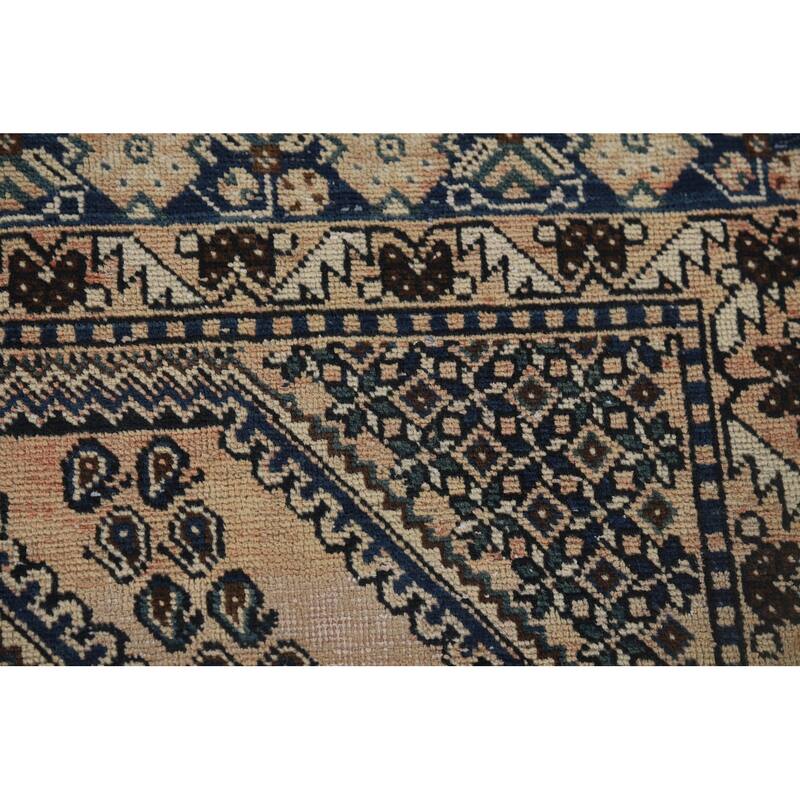 Distressed Bakhtiari Vintage Persian Area Rug Hand-Knotted Wool Carpet - 7'0" x 9'8"