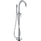 preview thumbnail 1 of 10, ANZZI Coral 2-Handle Freestanding Claw Foot Tub Faucet with Hand Shower in Matte Black Polished Chrome