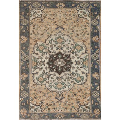 Bakhtiari Persian Vintage Area Rug Hand-Knotted Wool Carpet - 4'3" x 6'8"