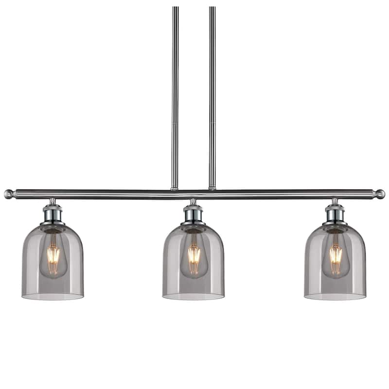 Innovations Lighting 516-3I-10-36 Bella Pendant Bella 3 Light 36" Wide - Brushed Satin Nickel / Light Smoke