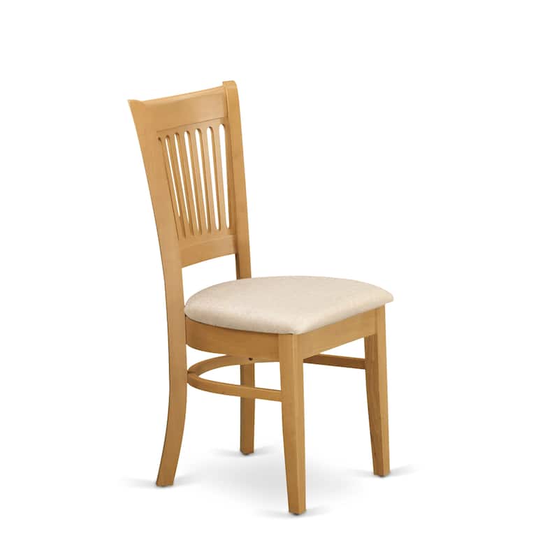 East West Furniture 5 Piece Dining Table Set- a Round Wooden Table and 4 Chairs, Oak(Seat Type Options)