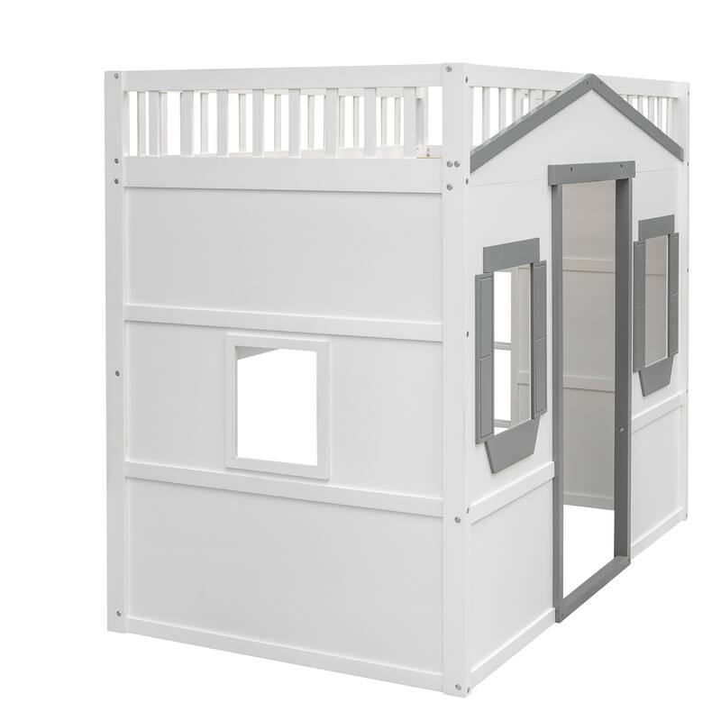 Twin Size Loft Bed with Ladder, Solid Wood Frame, Ideal for Kids and Teens