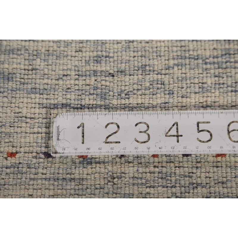 Beige Tribal Gabbeh Oriental Rug Hand-Knotted Wool Carpet - 3'11" x 5'9"