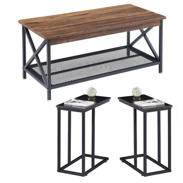 Javlergo 3-pieces Coffee Table Set for Living Room Wood