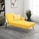 preview thumbnail 15 of 15, Stylish Velvet Padded Cushions Sofa Interior Furniture Accent Sofa & Tufted Chaise Lounge Sofa with Metal Feet Support Yellow