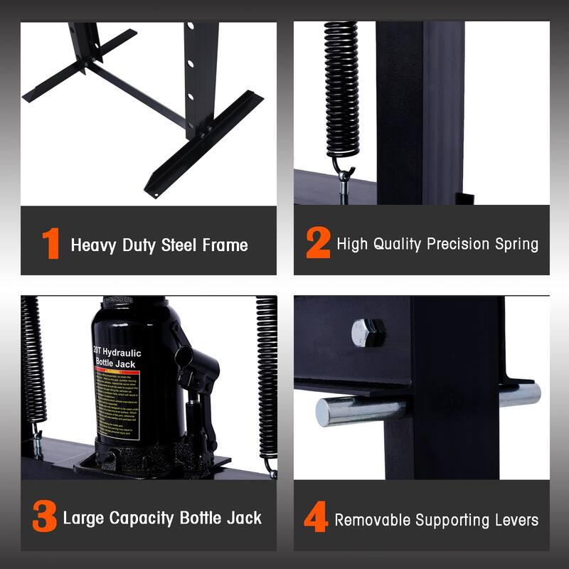 20 Ton Hydraulic Shop Press With Working Table H-Frame Garage Press Including Bending Straightening Pressing Components