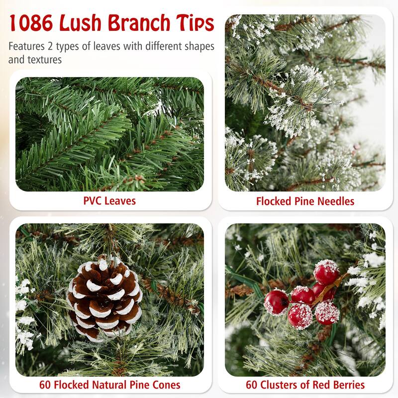 Gymax 7.5 FT Artificial Christmas Tree w/ Quick Power Connector 1086 - See Details