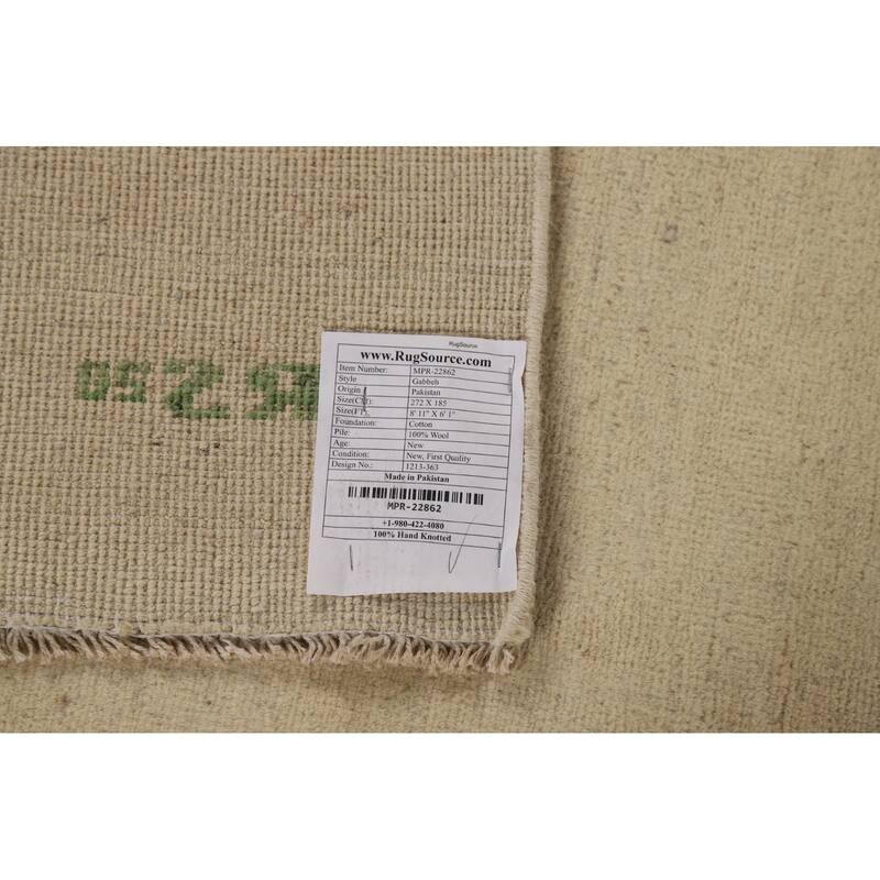 Modern Solid Gabbeh Oriental Area Rug Handmade Wool Carpet - 6'1" x 8'11"