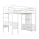 preview thumbnail 12 of 10, Twin Loft Bed with Built-in Desk with Two Drawers, and Storage Shelves and Drawers, White/Gray