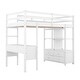 preview thumbnail 12 of 10, White Twin Size Pine Wood Loft Bed with Built-in Desk with Two Drawers, and Storage Shelves and Drawers
