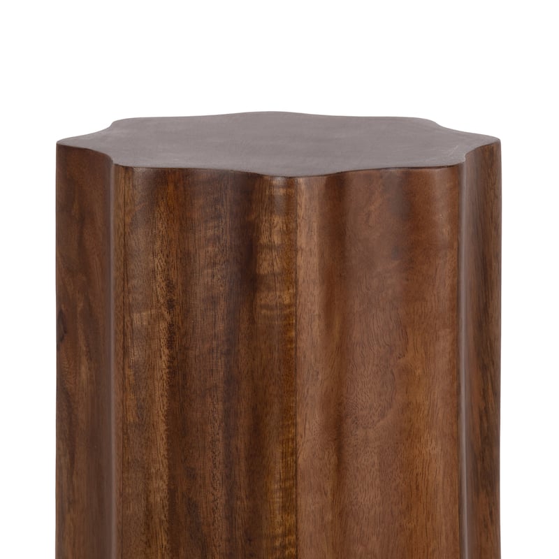 Kate and Laurel Pandey Wavy Wood Drink Table - 9x9x22