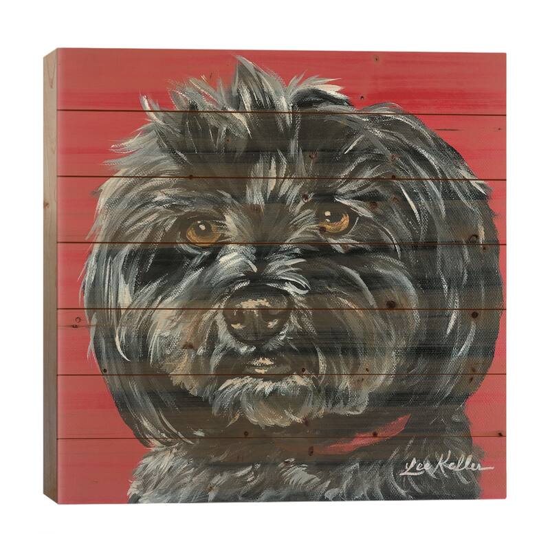 Bentley The Yorkipoo Print On Wood by Hippie Hound Studios - Multi-Color - 26x26x1.5