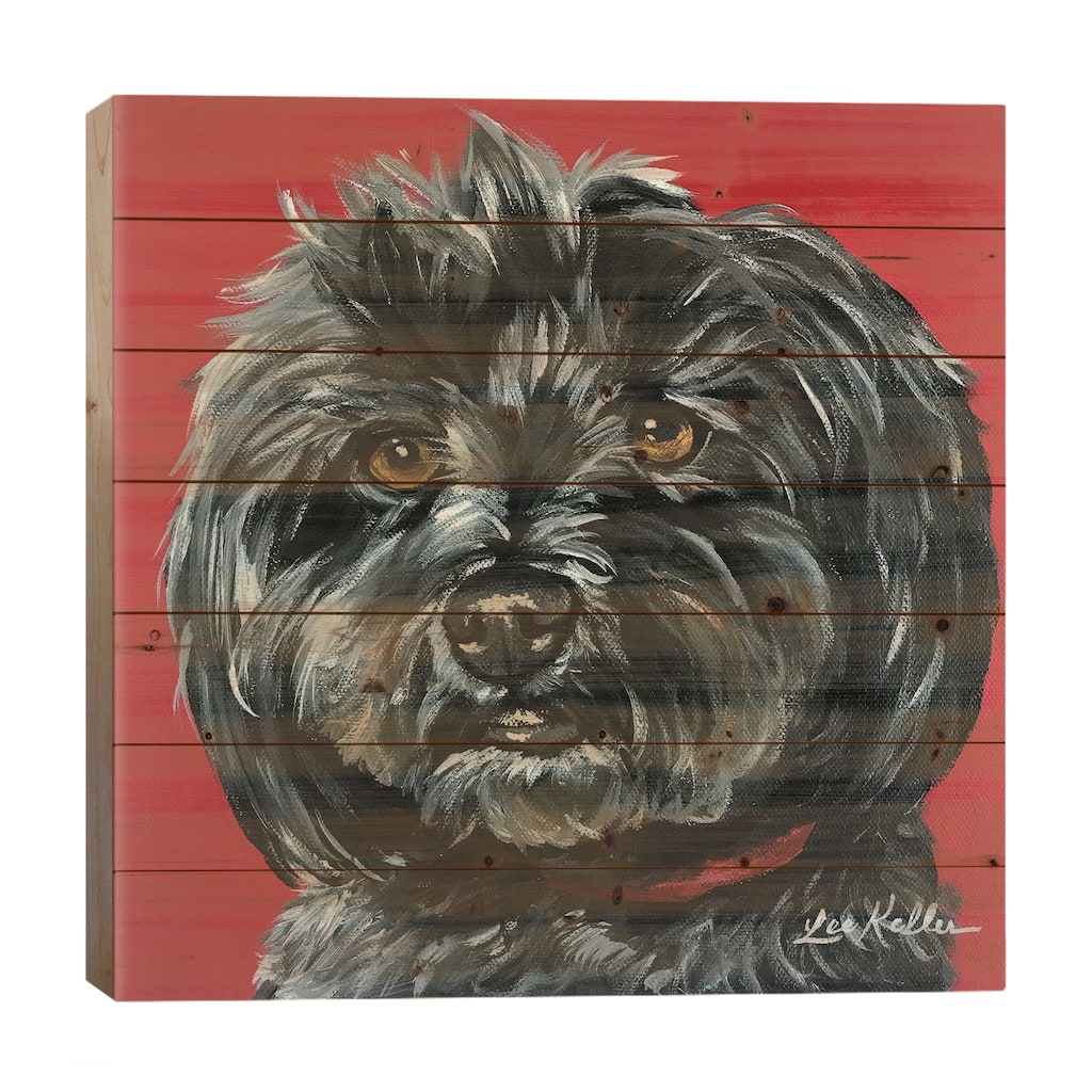 Bentley The Yorkipoo Print On Wood by Hippie Hound Studios - Multi-Color