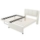 preview thumbnail 15 of 18, Upholstery platform bed with Headboard & Trundle, Pull Out Twin Platform Bed Underneath