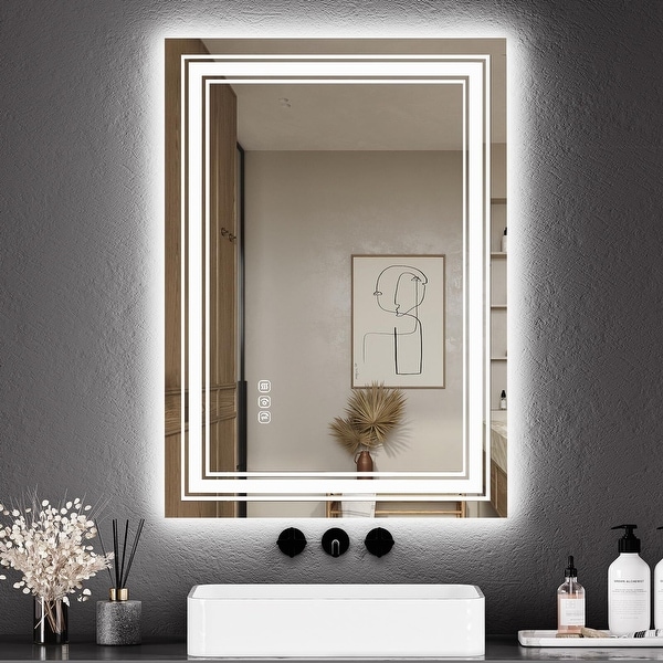 20x28 LED Bathroom Mirror with Lights On Sale Bed Bath Beyond 40417083