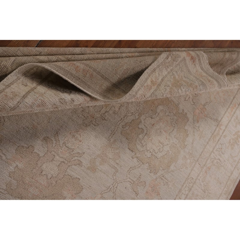 Floral Oriental Oushak Turkish Area Rug Hand-Knotted Wool Carpet - 7'9"x 10'3"