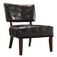 preview thumbnail 6 of 13, Charlotte Faux Leather Armless Accent Chair by iNSPIRE Q Classic Dark Brown