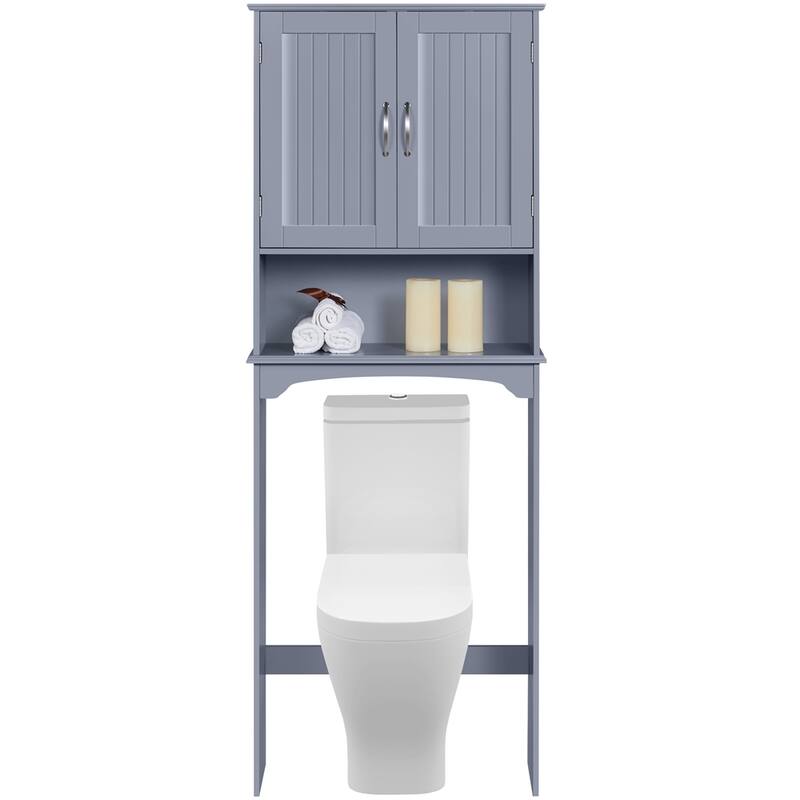 Yaheetech Bathroom Space Saving Organizer Over-the -Toilet - Grey