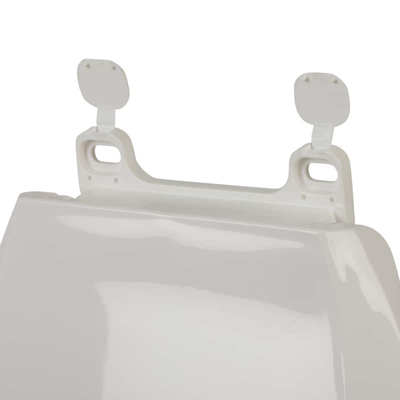 Bath Bliss Deluxe Plastic Beveled Round Toilet Seat in White - 14.2"x 17.5"x 2.1"