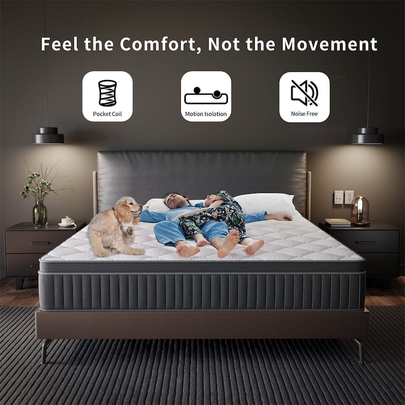 IFLUOUS 12in. Cooling Innerspring Hybrid Medium Firm mattress Motion Isolation with CertiPUR-US, SGS and OEKO-TEX Certified
