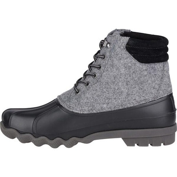 white and grey sperry boots