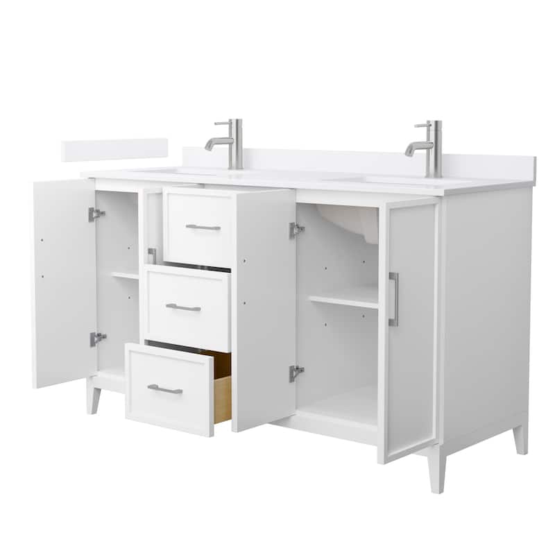 Elan 60-inch Double Vanity, Single Hole Quartz Top