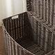 preview thumbnail 3 of 4, Joseph Rectangular Curve Resin Woven Wicker Trunk with Handles - 24" x 14" x 15" - Chocolate Brown