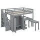 preview thumbnail 51 of 55, Full Loft Bed with Stairs, Built-in Desk & 5-in-1 Storage