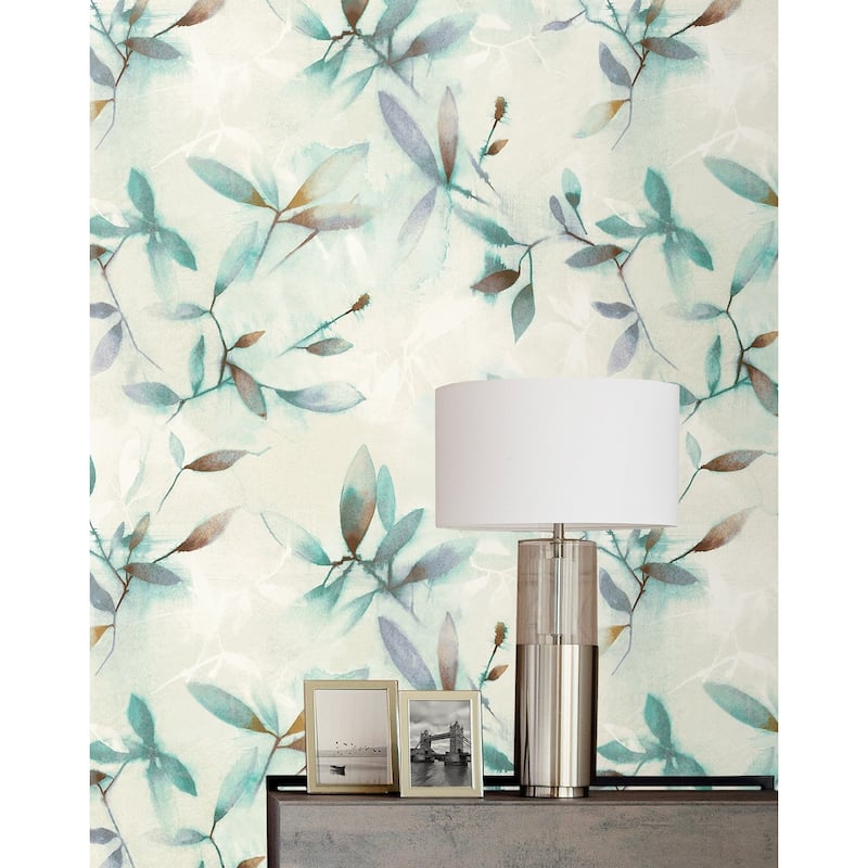 Seabrook Designs Kaylana Watercolor Branches Unpasted Wallpaper