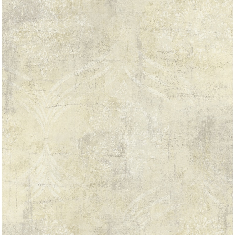 Seabrook Designs Brilliant Ogee Rustic Unpasted Wallpaper - 20.5 in. W x 33 ft. L - Metallic Gold and Off-White