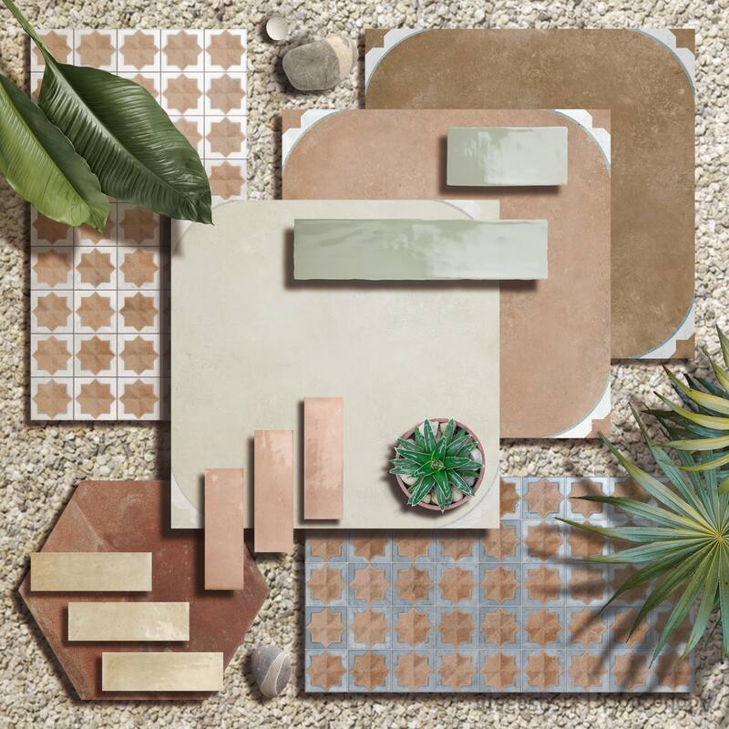 Merola Tile Tetuan Terra 17-3/8" x 17-3/8" Porcelain Floor and Wall Tile