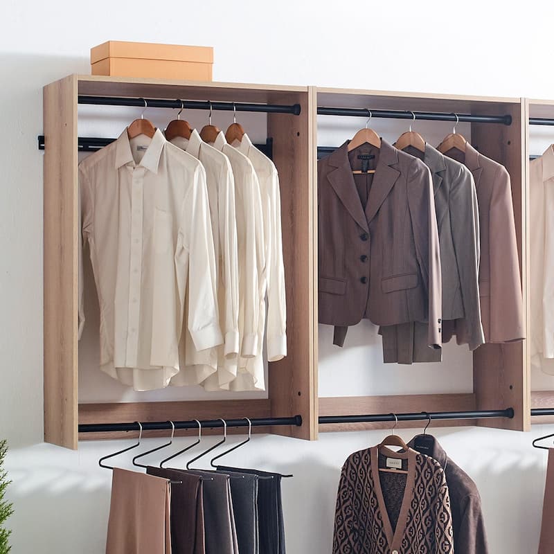 Devi Wall Mounted Wood Closet System - 13.78"D x 125.98"W x 45.28"H