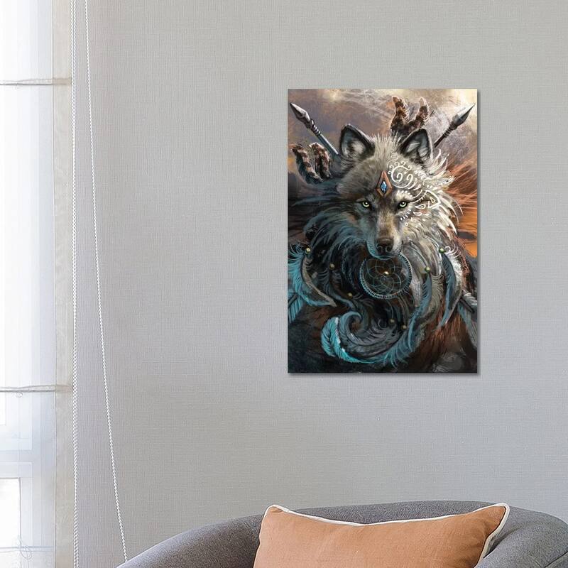 iCanvas "Wolf Warrior" by Sunima Canvas Print - 26x18x1.5